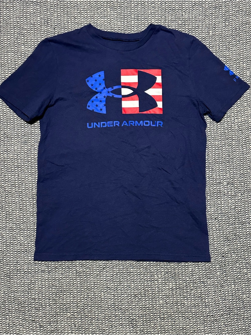 Under Armour Navy Short-Sleeve Tee with American Flag Logo